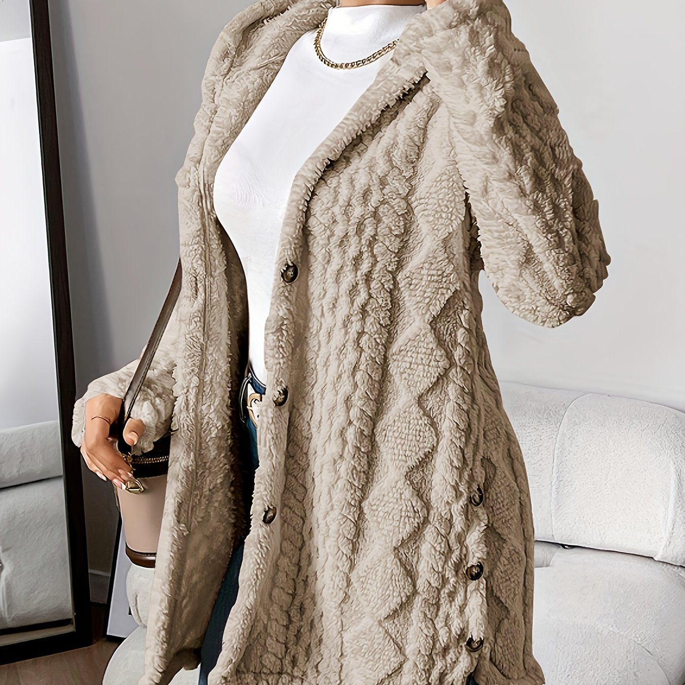 ModeGeist | Lang Damenjacke Mit Kapuze – Marit