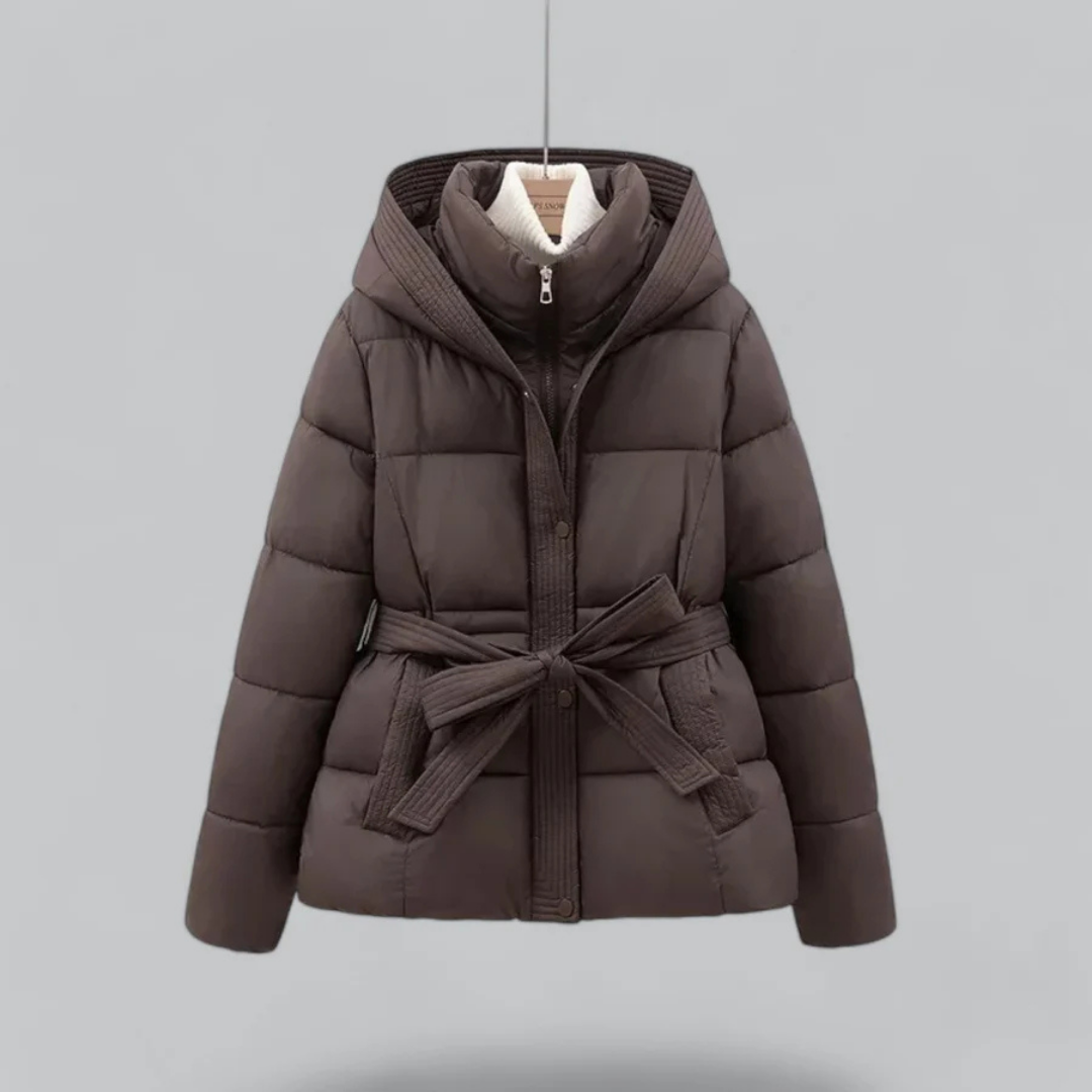 ModeGeist | Warme Gürtel Kapuzen Pufferjacke Winter