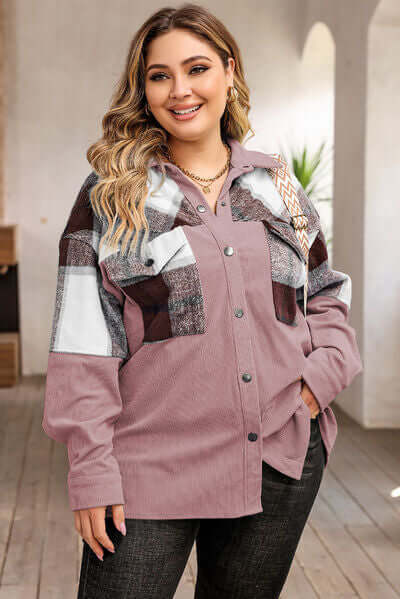 ModeGeist | Plus Size Karos Shacket Jacke für Damen