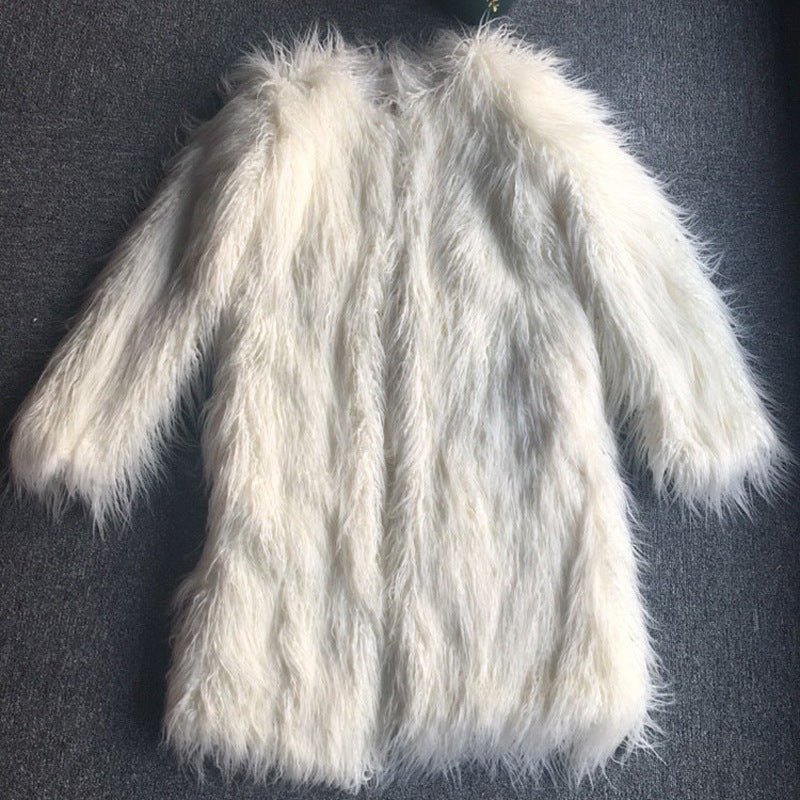 Damen Fellmantel mit luxuriöser Textur ModeGeist