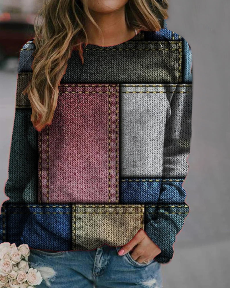 Fudus:  Lockere Sweatshirt mit Farbblock-Design