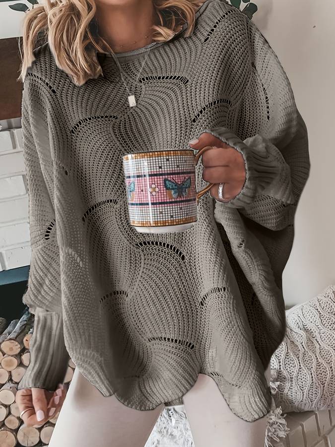 Einfarbiger, entspannter Pullover