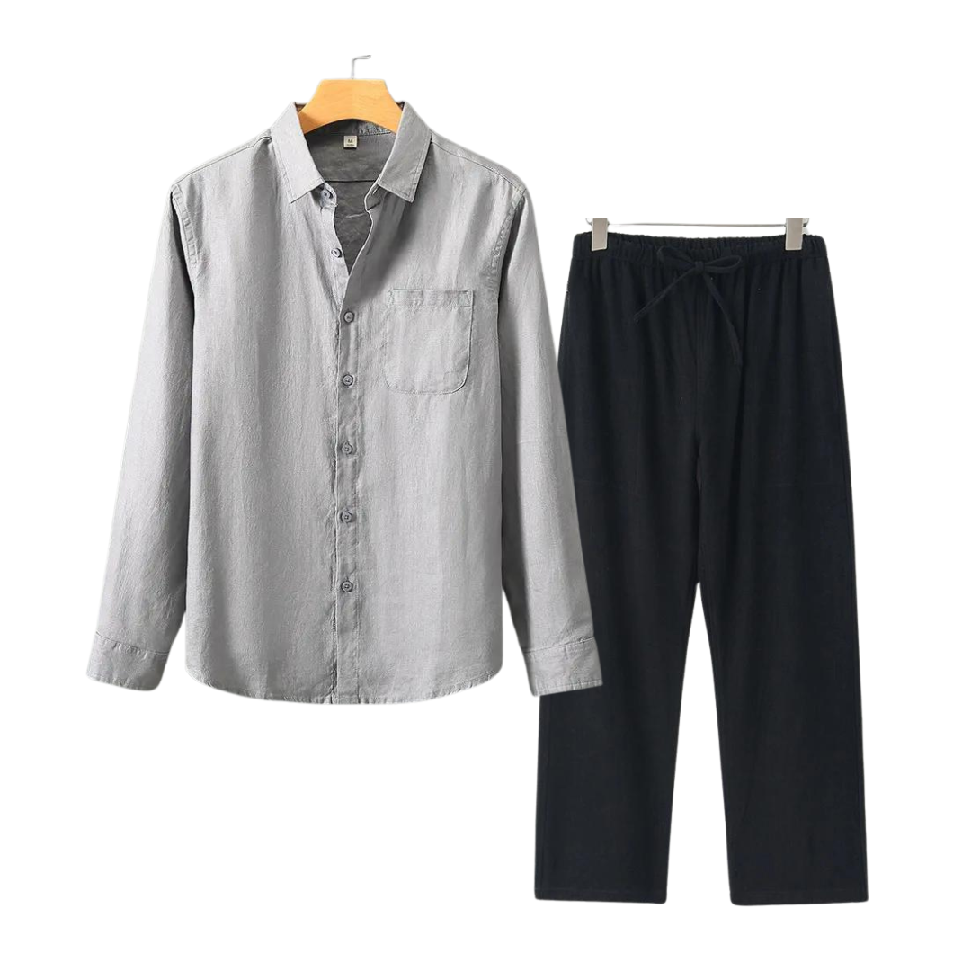 Klassisches und stilvolles Herren-Leinen-Set im Old-Money-Stil