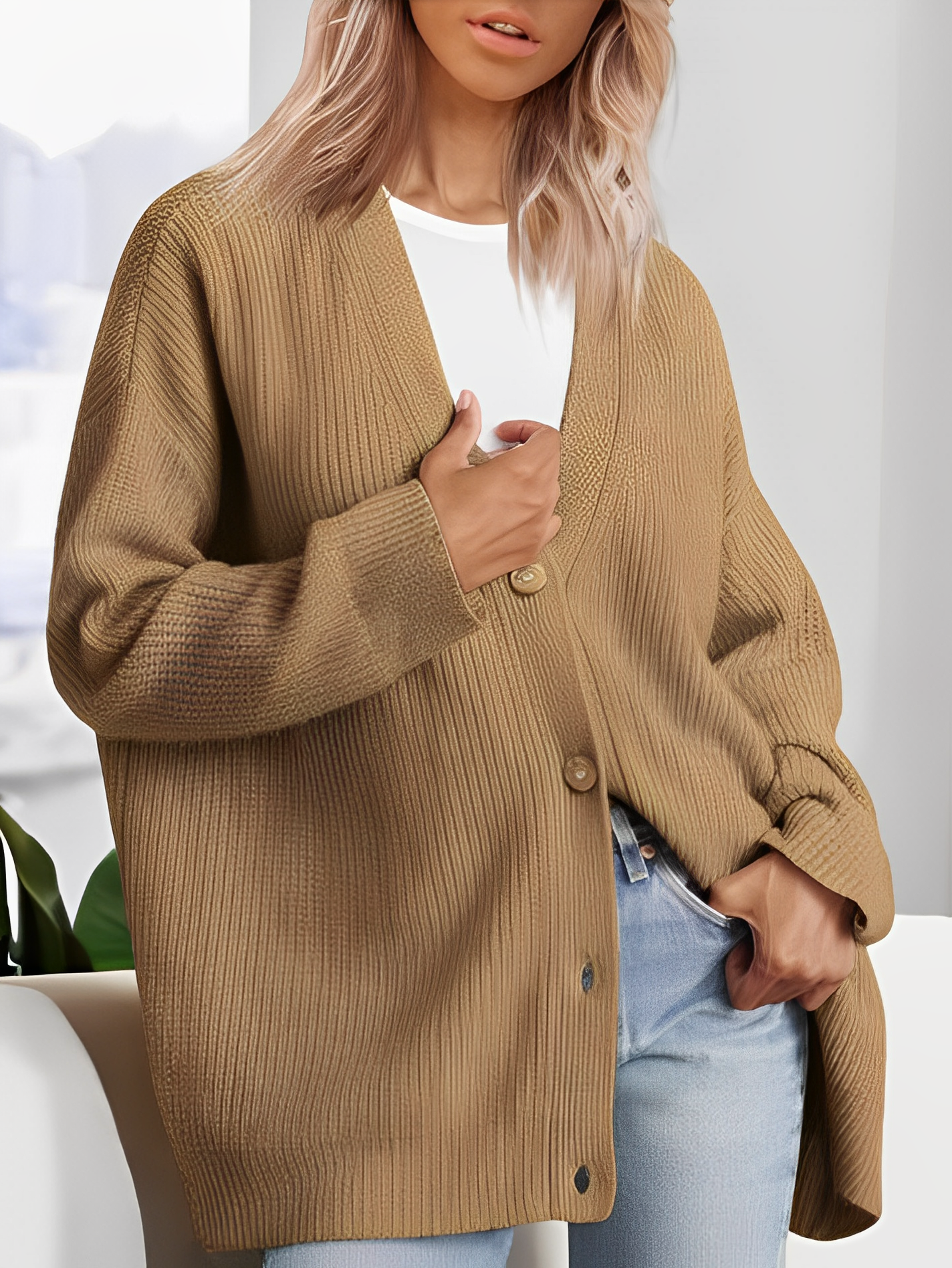 ModeGeist | Lässiger Kaschmir-Cardigan für Damen