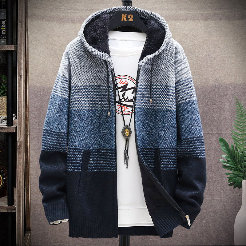 ModeGeist | Lässige lange Jacke mit Kapuze für Männer