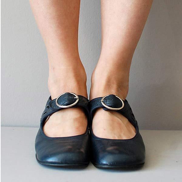 ModeGeist | Orthopädische Vintage-Schuhe mit Runder Zehenpartie