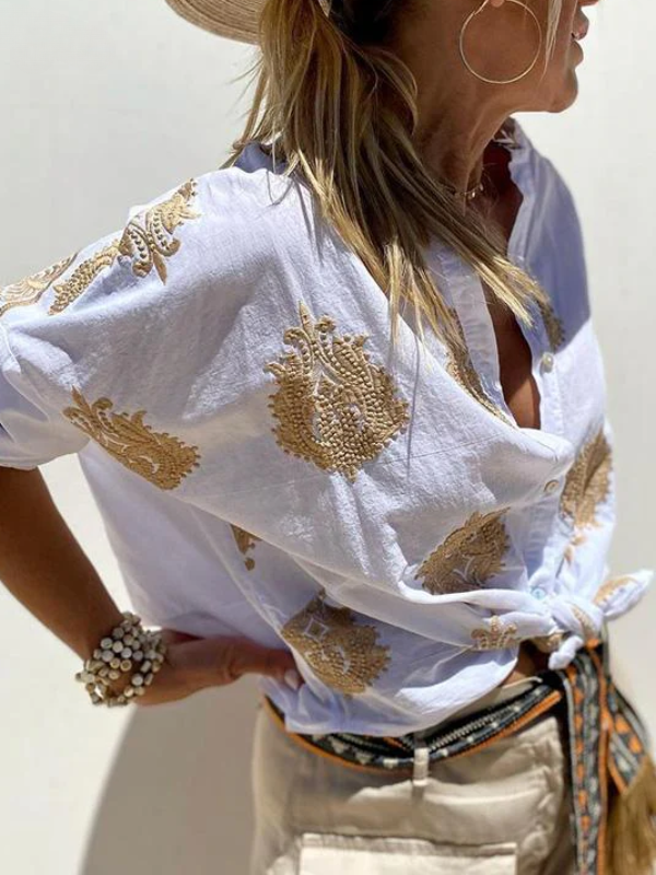 Fudus Freizeitbluse mit Muster