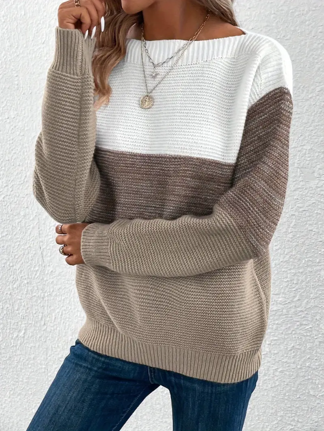 ModeGeist | Eleganter Langarm Pullover mit Fallenden Schultern
