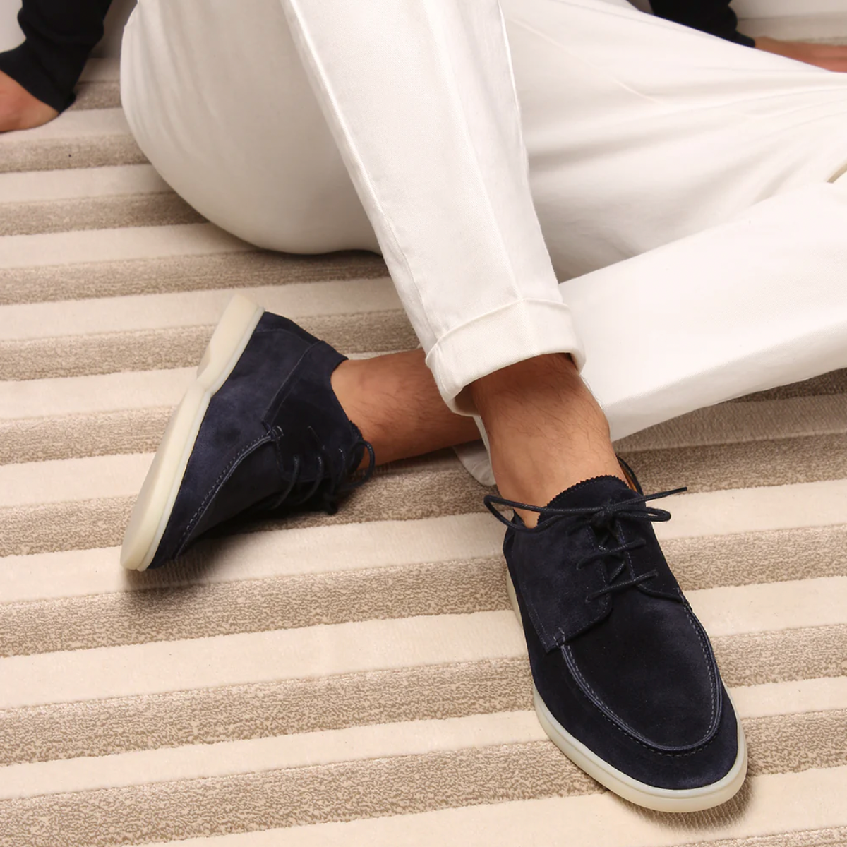 MODEGEIST Herren Wildlederschnürschuhe