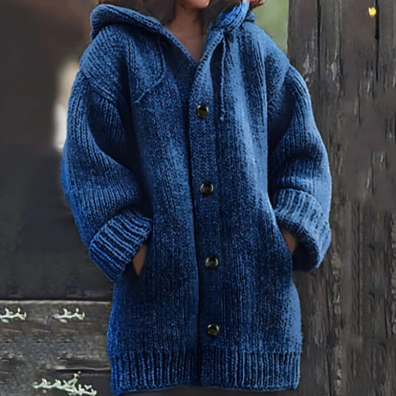 ModeGeist | Strickjacke - Oversized Passform - Dickes und Warmes Material - mit Kapuze