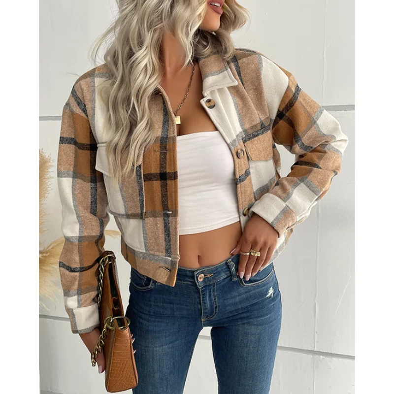 ModeGeist | Trendige Karierte Jacke für Damen
