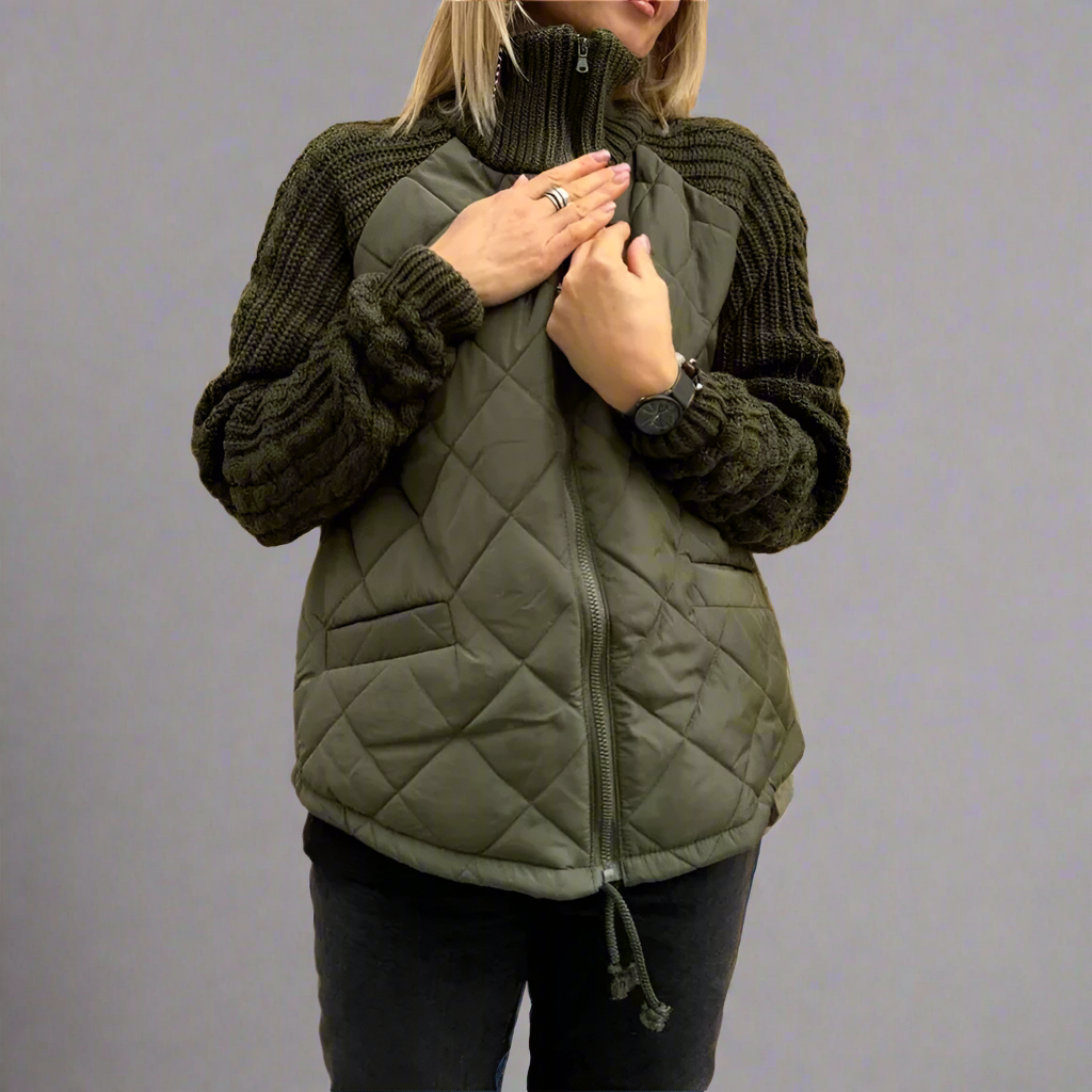 ModeGeist | Jacket mit Gestrickten Ärmeln für Den Herbst