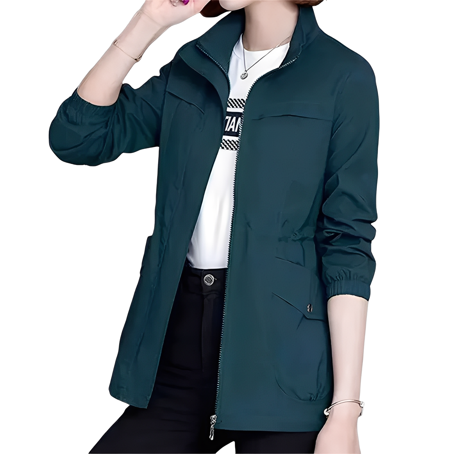 ModeGeist | Stylische Jacke mit verstellbarem Bund für Frauen