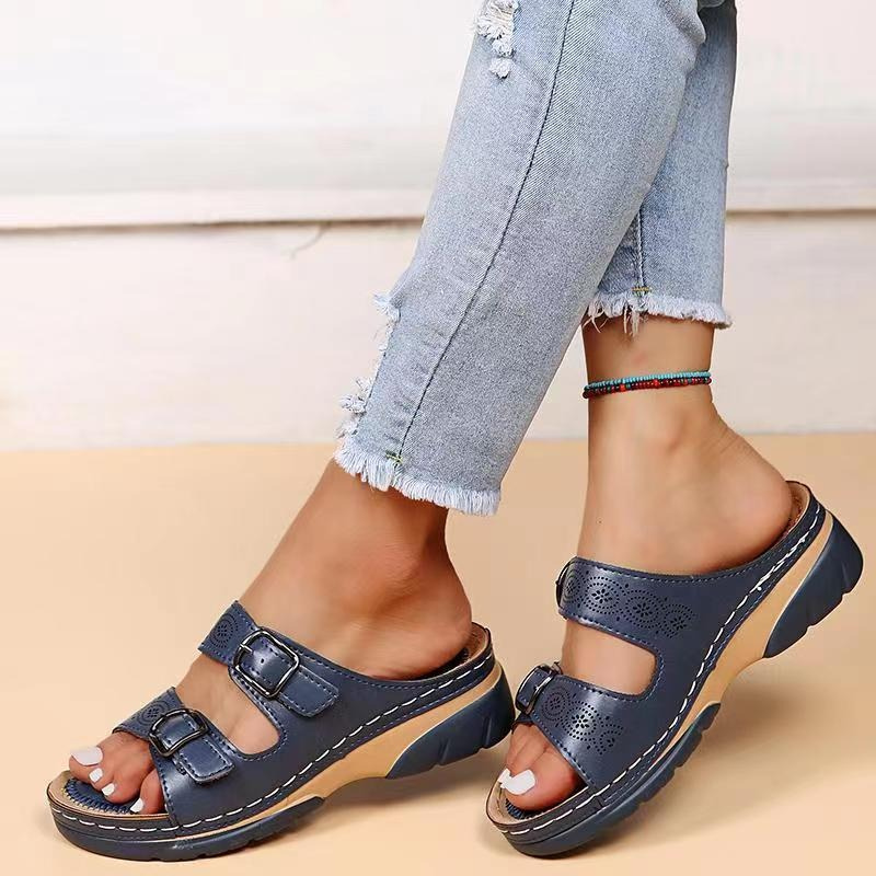 MODEGEIST Damen Sandalen Verstellbar Komfort Fußbett Riemen