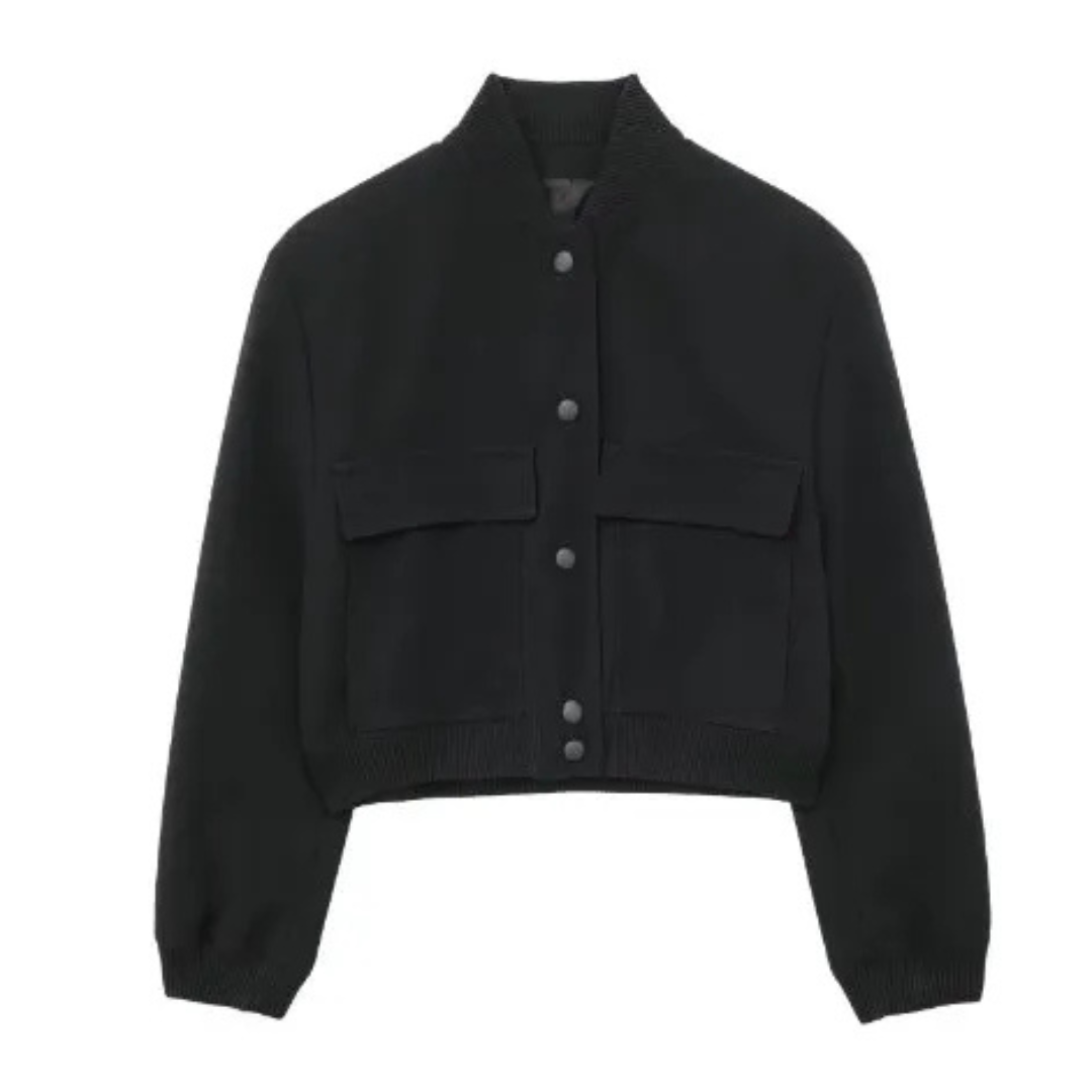 ModeGeist | Kurze Jacke mit Rundhalsausschnitt für Frauen