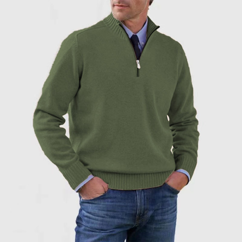 ModeGeist | Herrenpullover Mit Halbem Reißverschluss