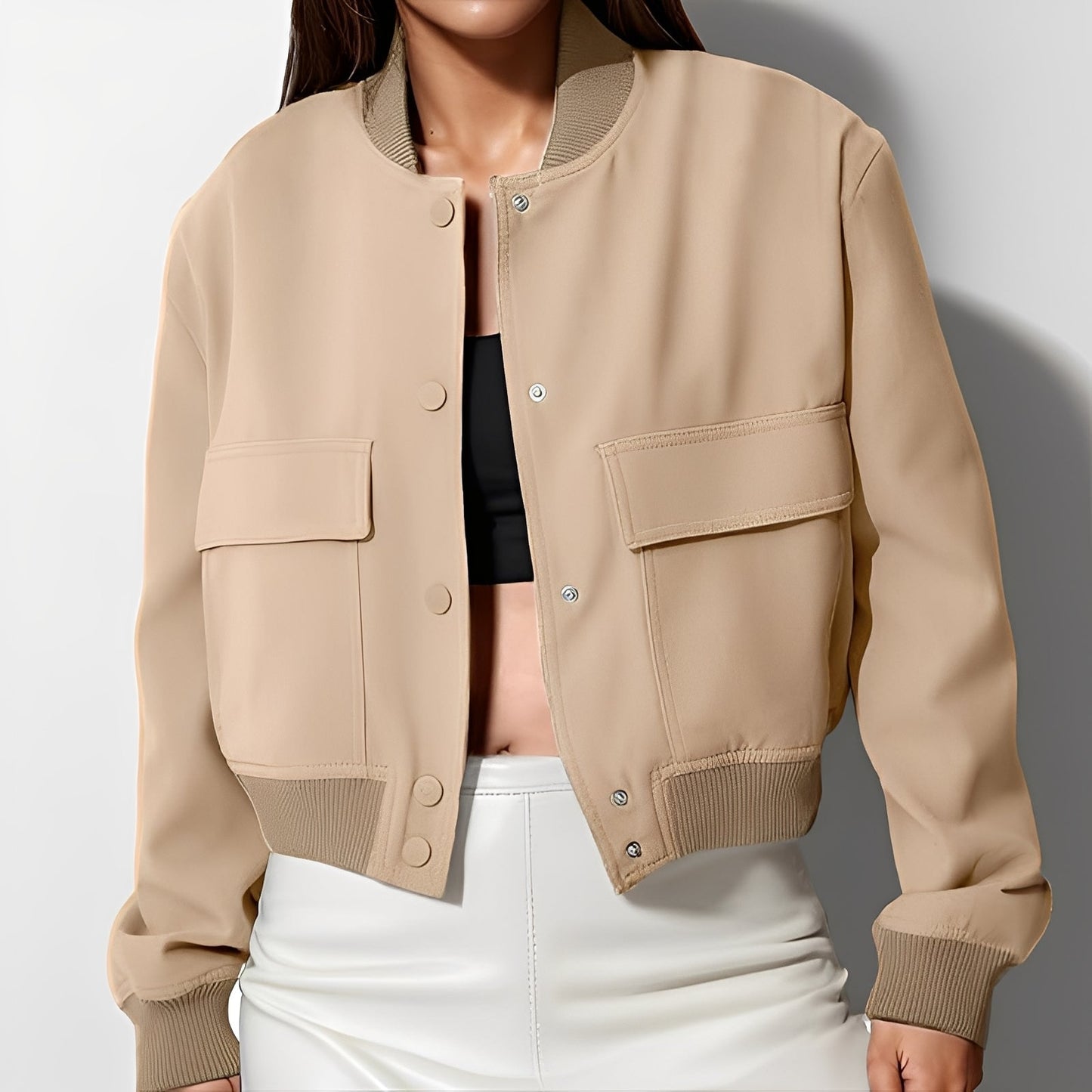 ModeGeist | Lässige, lockere Jacke mit großen Taschen für Frauen
