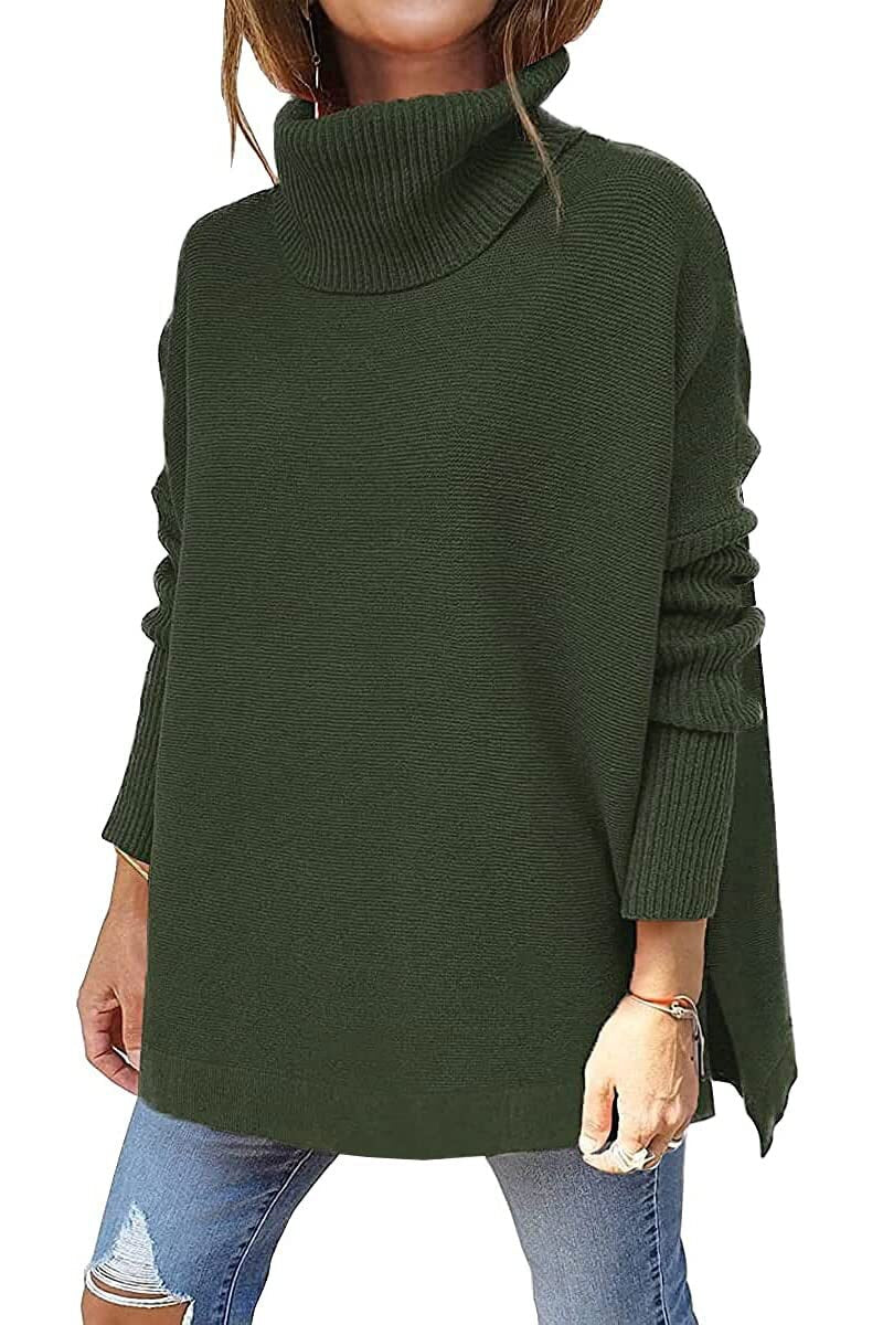 ModeGeist | Jumper - Frauen Herbst Bequemer Rollkragenpullover