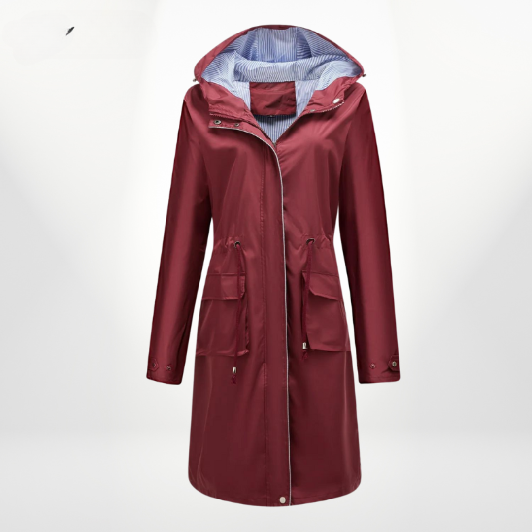 ModeGeist | Damen Wasserdichter Trenchcoat Mit Kapuze