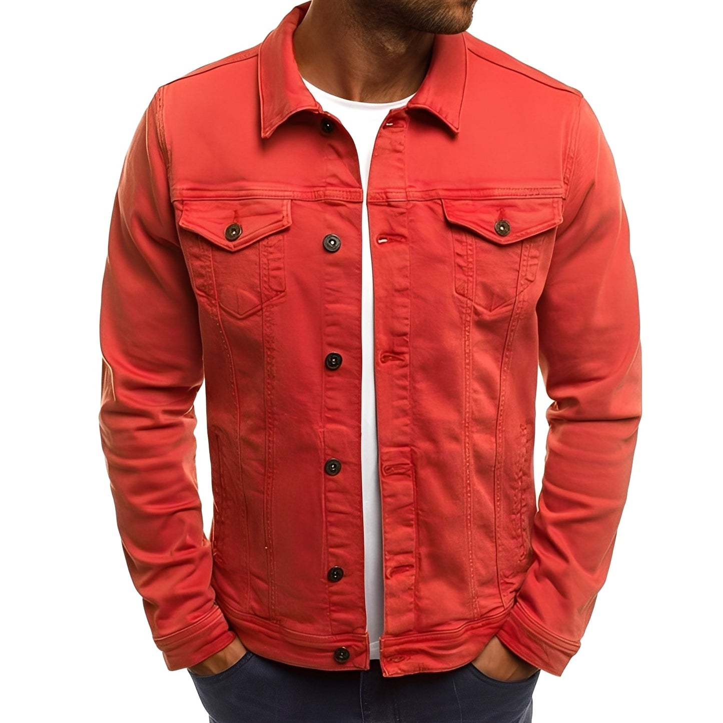 ModeGeist | Stylische Denimjacke mit Taschen für Männer