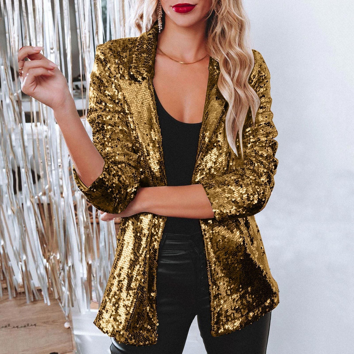 ModeGeist | Glänzender Pailletten-Blazer für Frauen