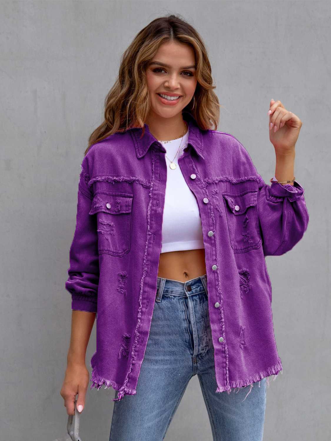 ModeGeist | Distressed Drop Shoulder Denimjacke