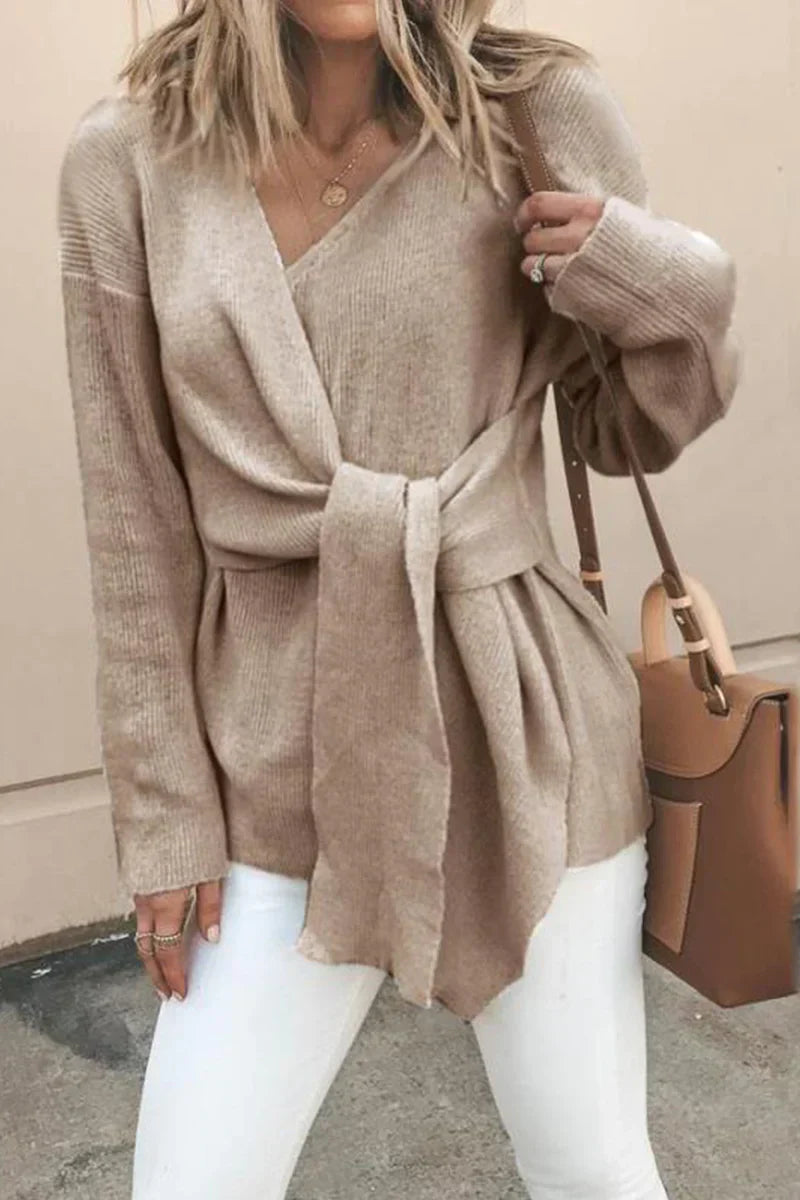 Lockere Patchwork-Strickjacke von Selvara
