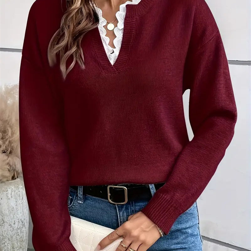 MODEGEIST Damen Strickpullover Klassisch Vielseitig