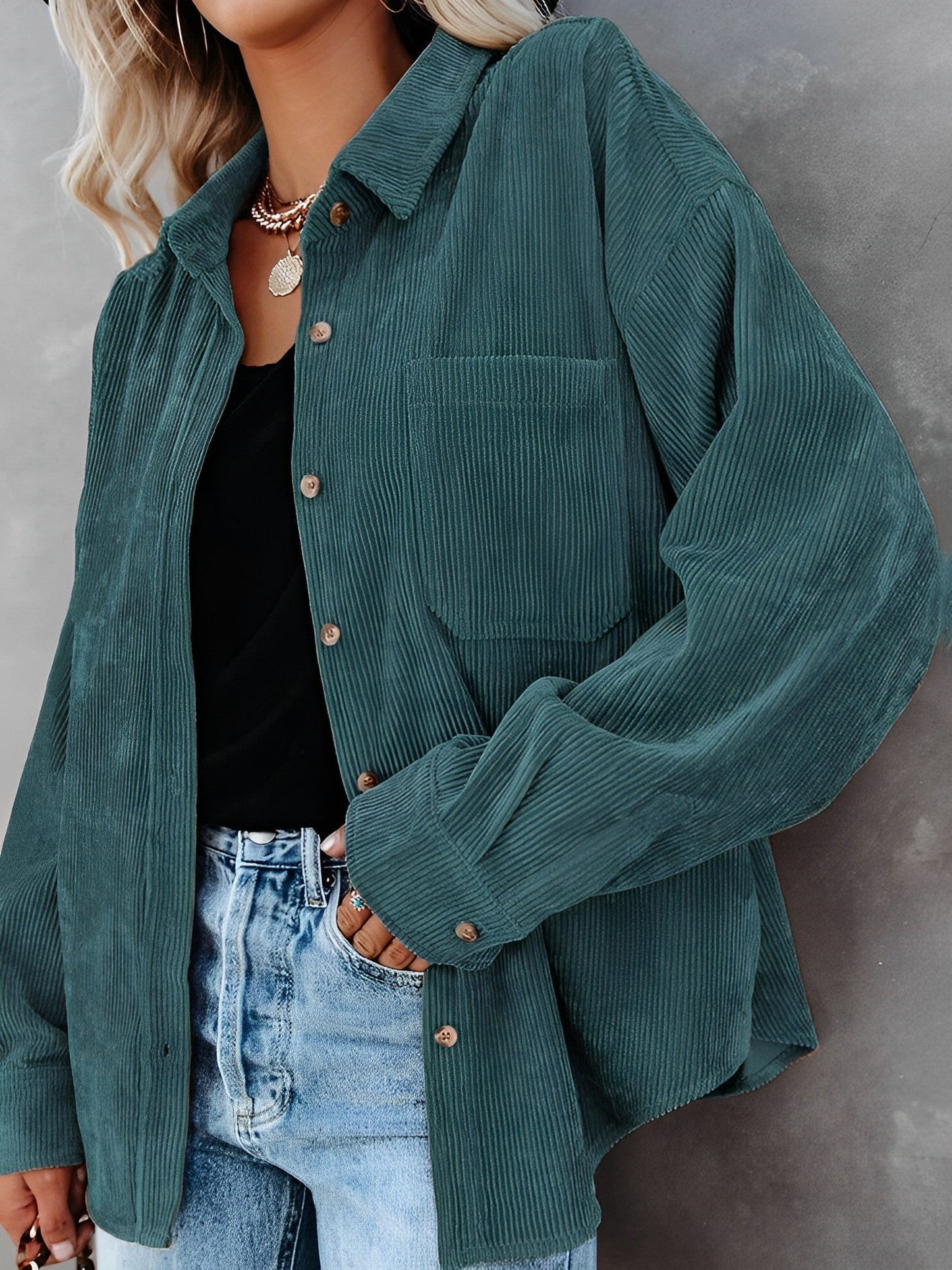 ModeGeist | Cordjacke mit Knöpfen