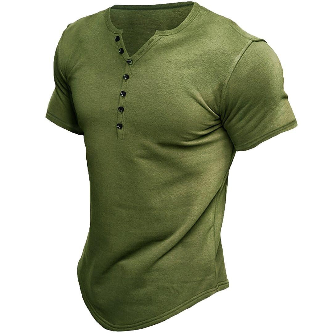 Henley-Shirt mit kurzen Ärmeln von Fudus