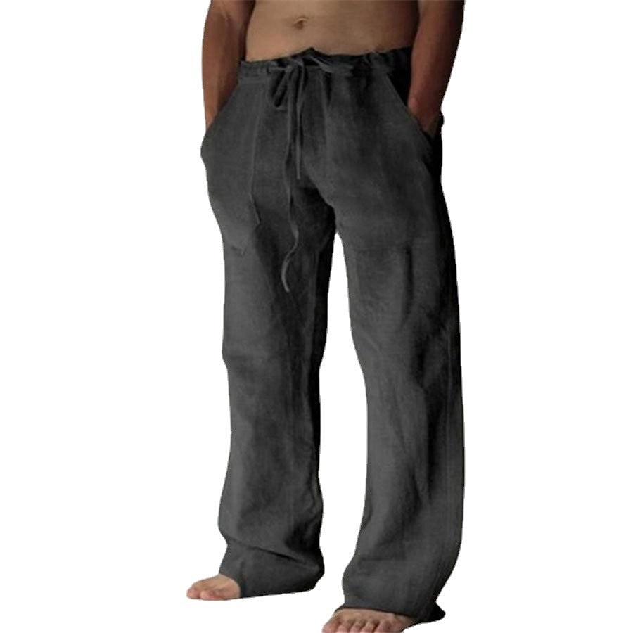 Benjamins einfarbige Herren-Leinenhose für die Freizeit