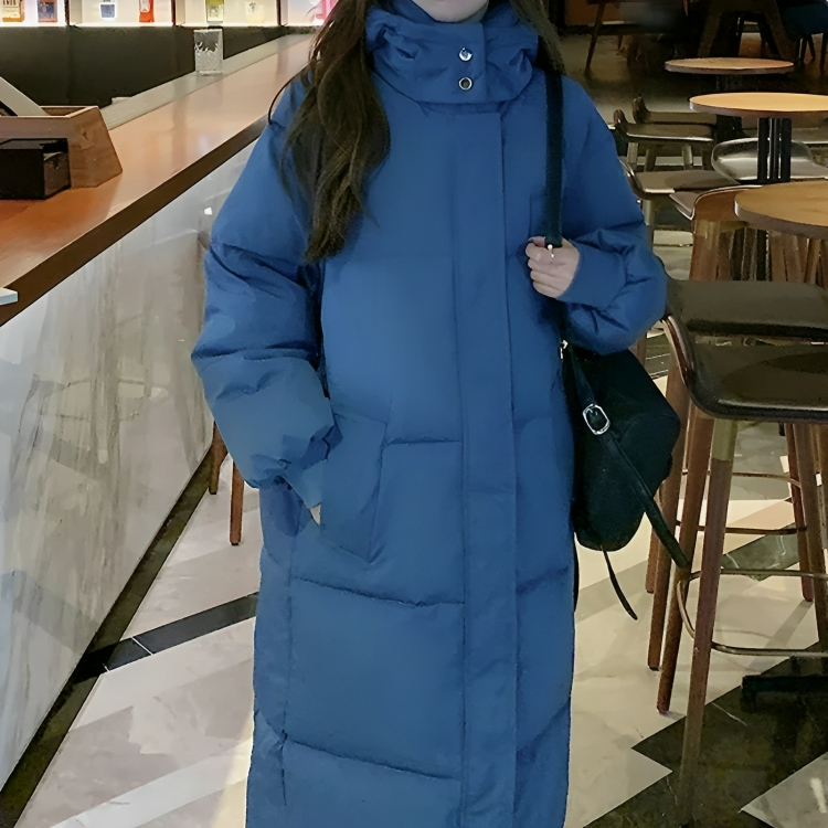 ModeGeist | Lange Daunenjacke mit Kapuze für Frauen Ideal für Herbst Winter