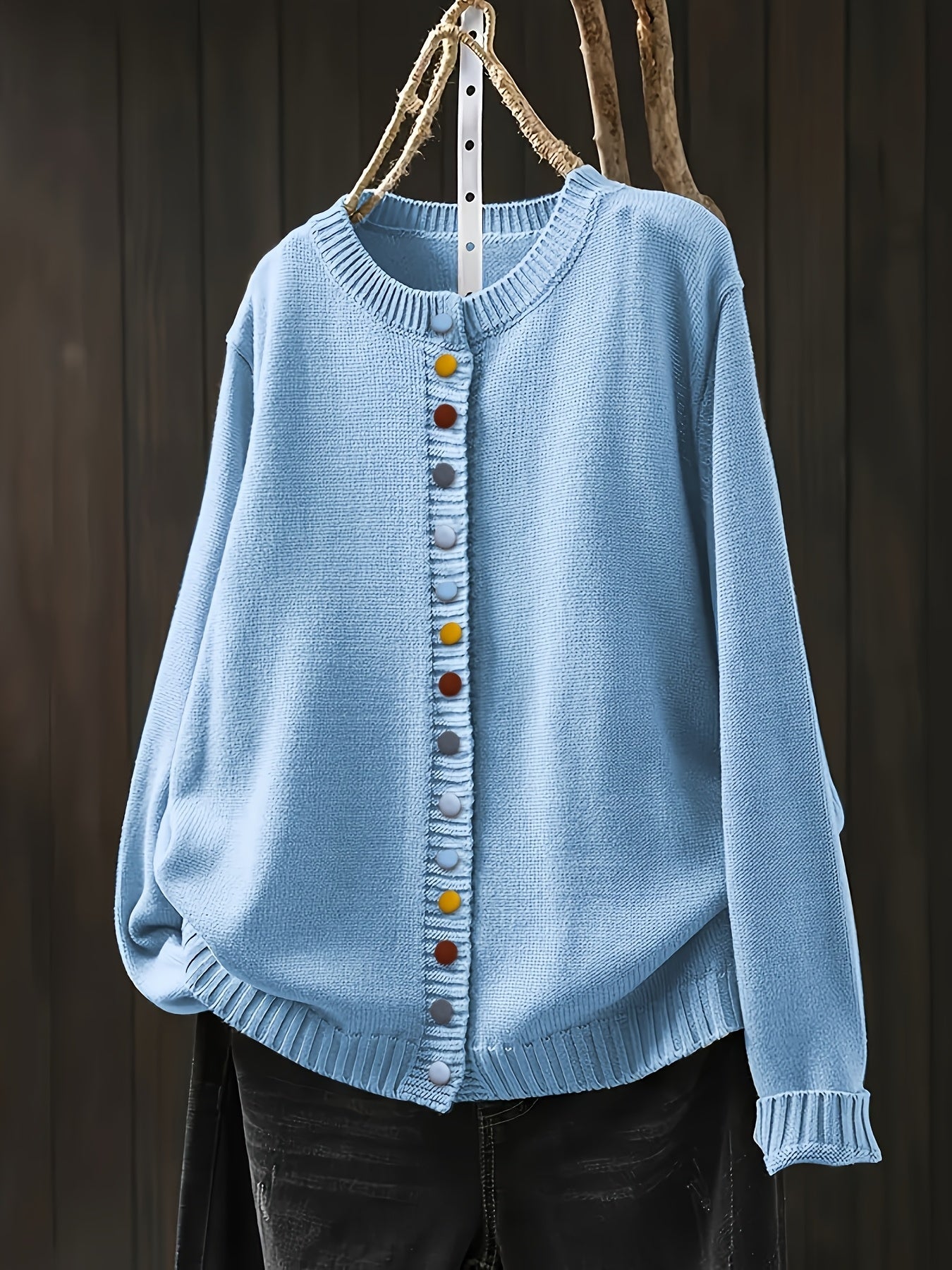 MODEGEIST Damen Strick-Cardigan Gemütlich Atmungsaktiv One Size
