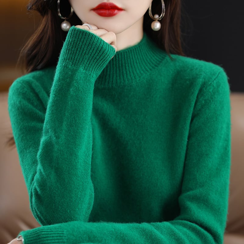RAQUEL: Grobstrickpullover mit hohem Kragen