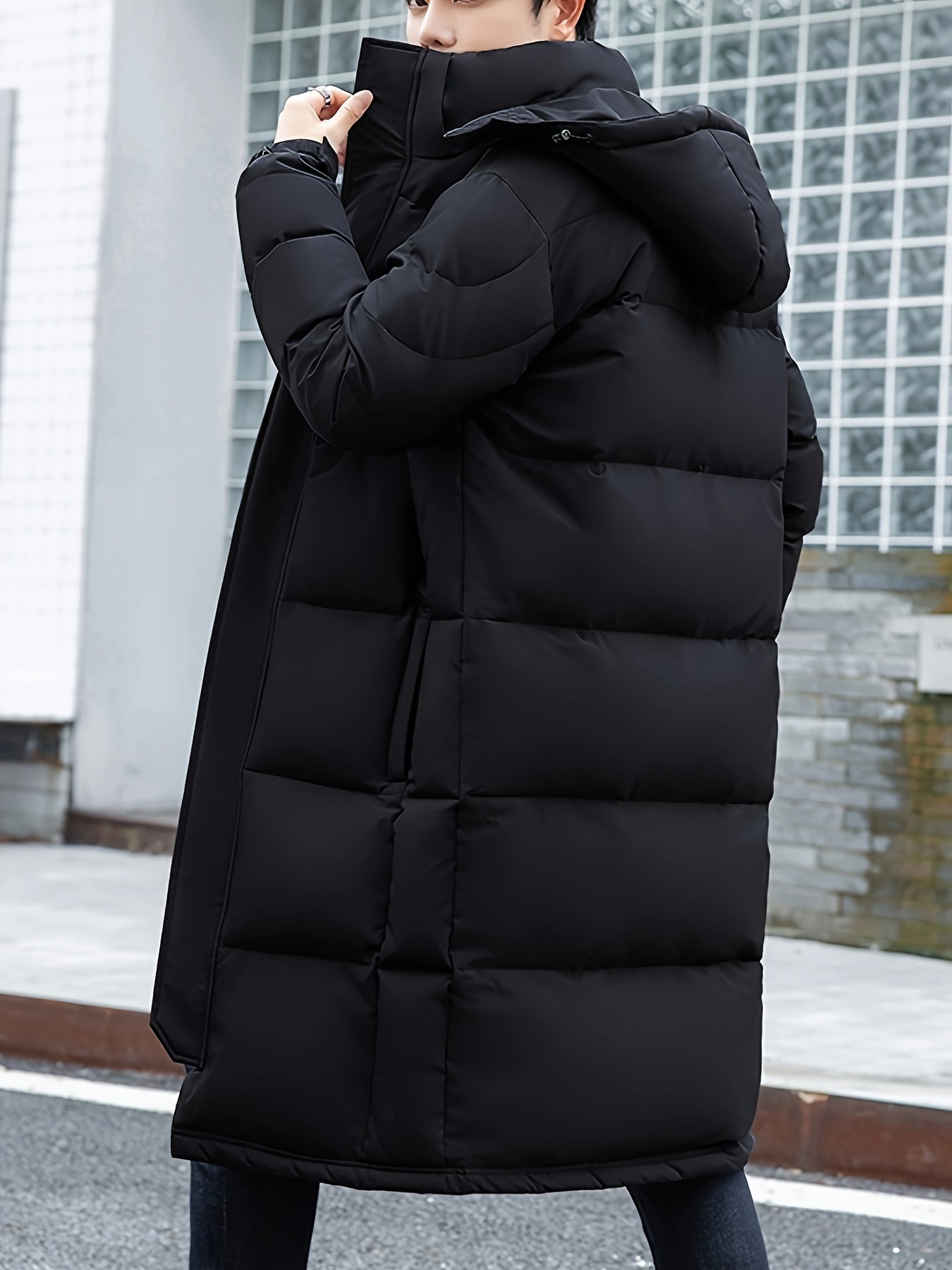 ModeGeist | Lange Pufferjacke mit Kapuze Polyester Isolierend und Stilvoll