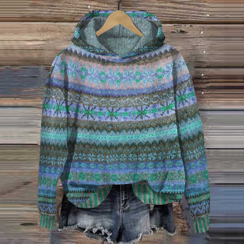 Damen-Kapuzenpullover im Norwegerstil