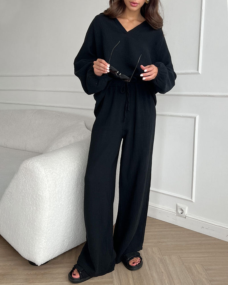 NURSEL: Bluse und weite Hose im Set