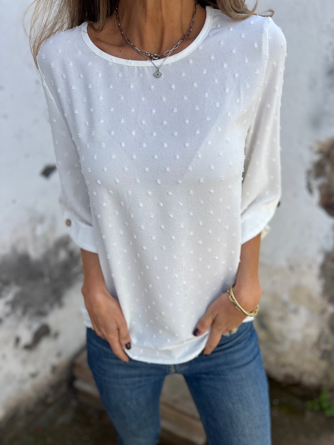 BENEDICTE Bluse mit Ärmeln, locker geschnitten