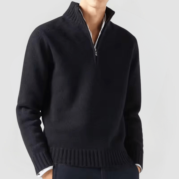VENHUES Strickpullover mit Reißverschluss
