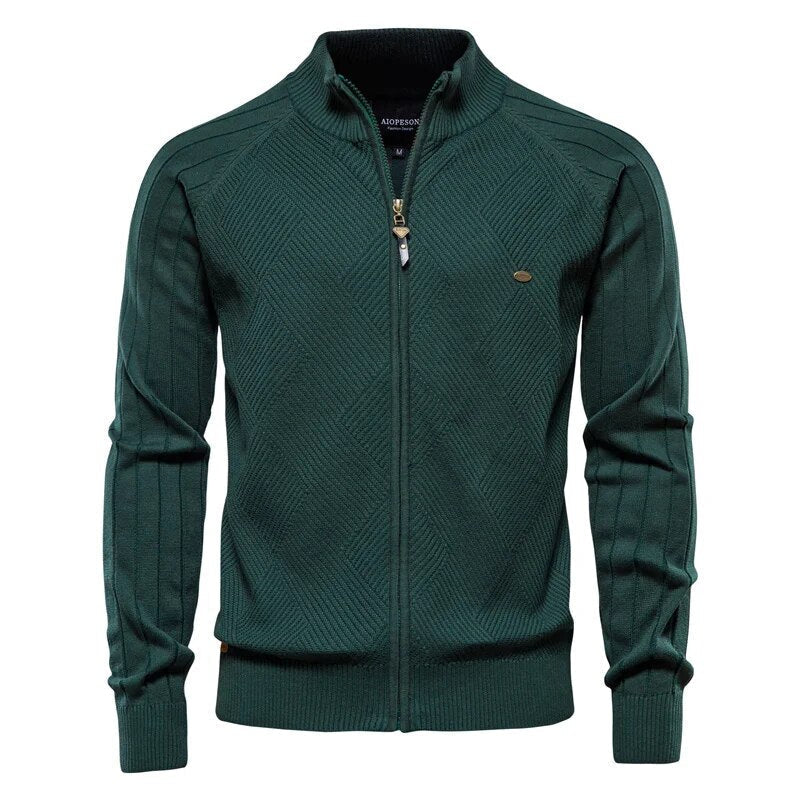 Herrenjacke mit Reißverschluss und Rundhals