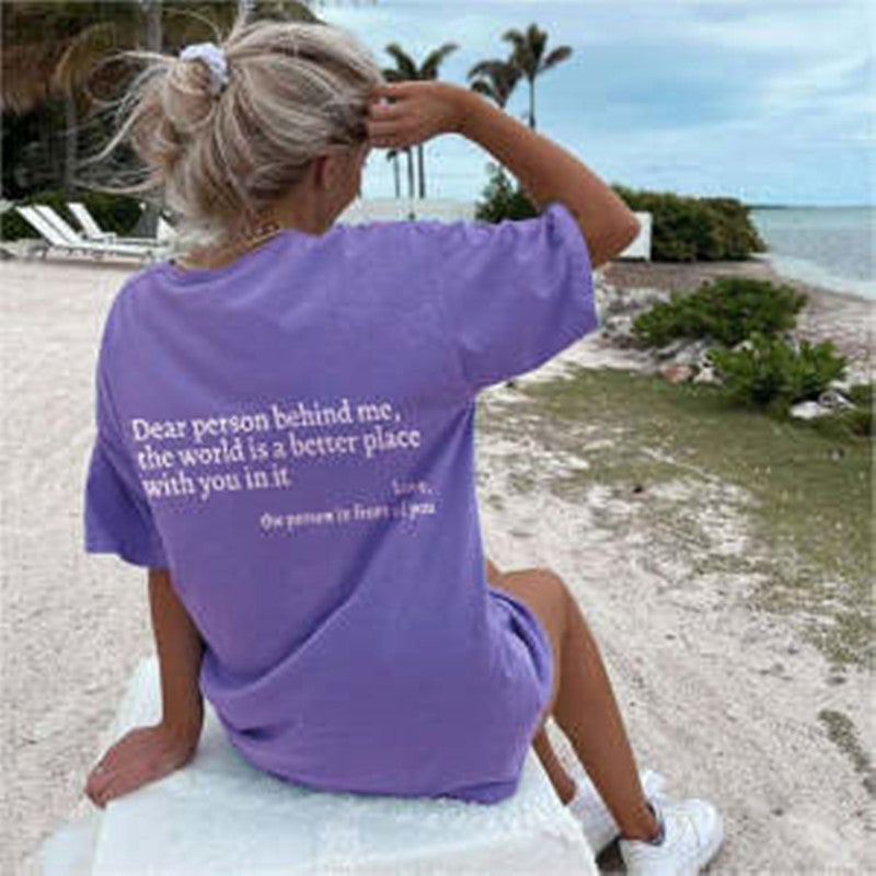 Fudus Damen T-Shirt mit Rundhals und Aufdruck