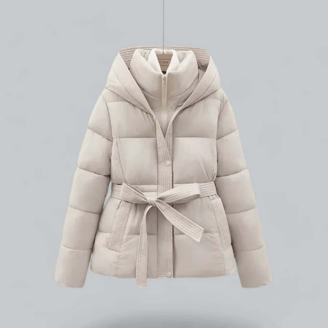 ModeGeist | Warme Gürtel Kapuzen Pufferjacke Winter