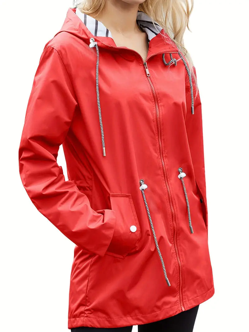 ModeGeist | Lässiger Wasserdichter Hoodie mit Langen Ärmeln, Knie-Lang für Frauen Perfekt für Herbst und Winter