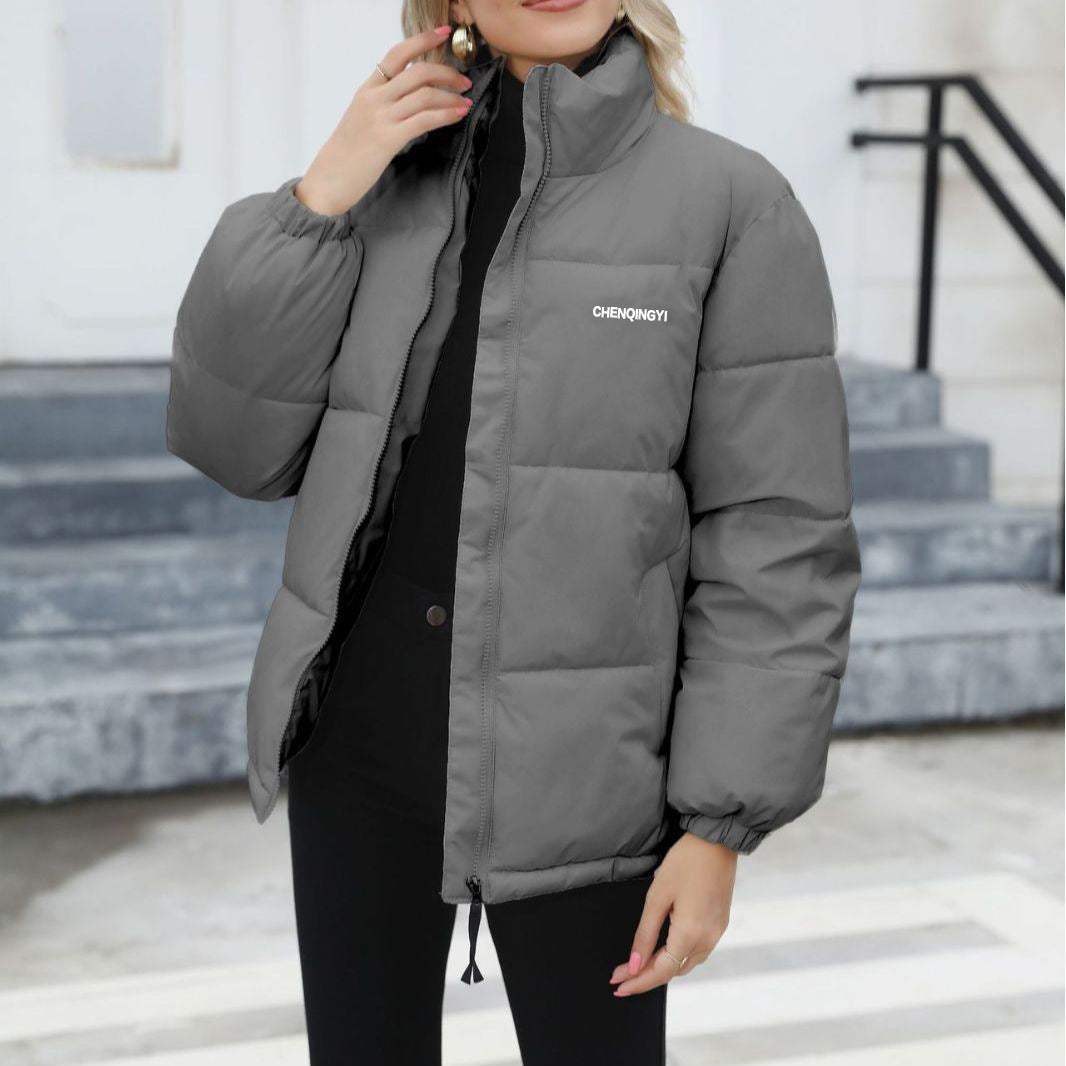 ModeGeist | Winddichte Baumwoll-Pufferjacke mit Rollkragen