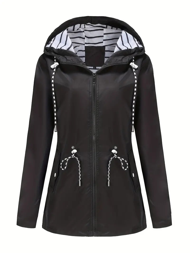 ModeGeist | Regenjacke - Wasserdicht mit Kapuze - Verstellbare Passform - Praktische Taschen