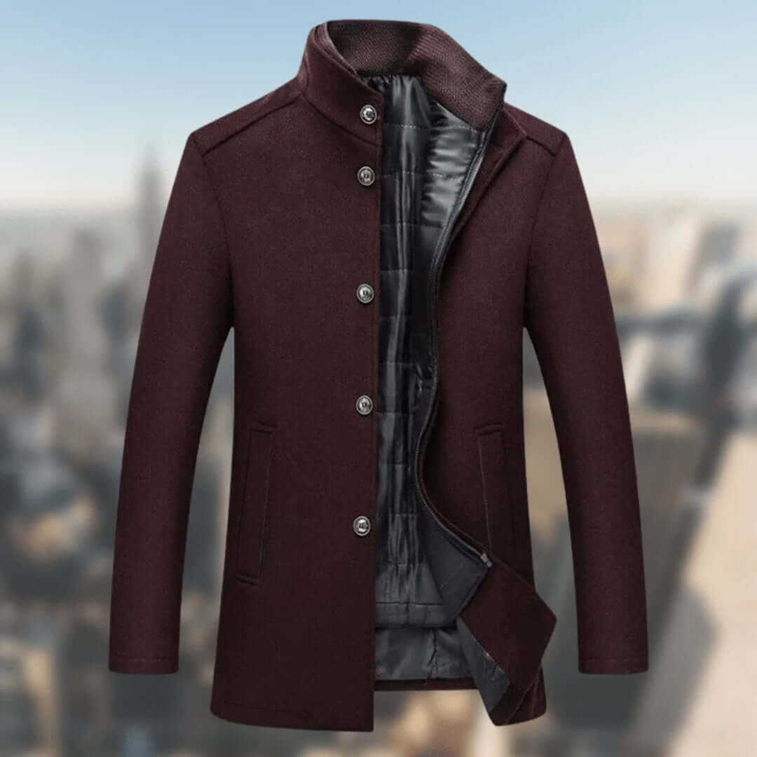 ModeGeist | Herren Warmer Wintermantel mit Stehkragen