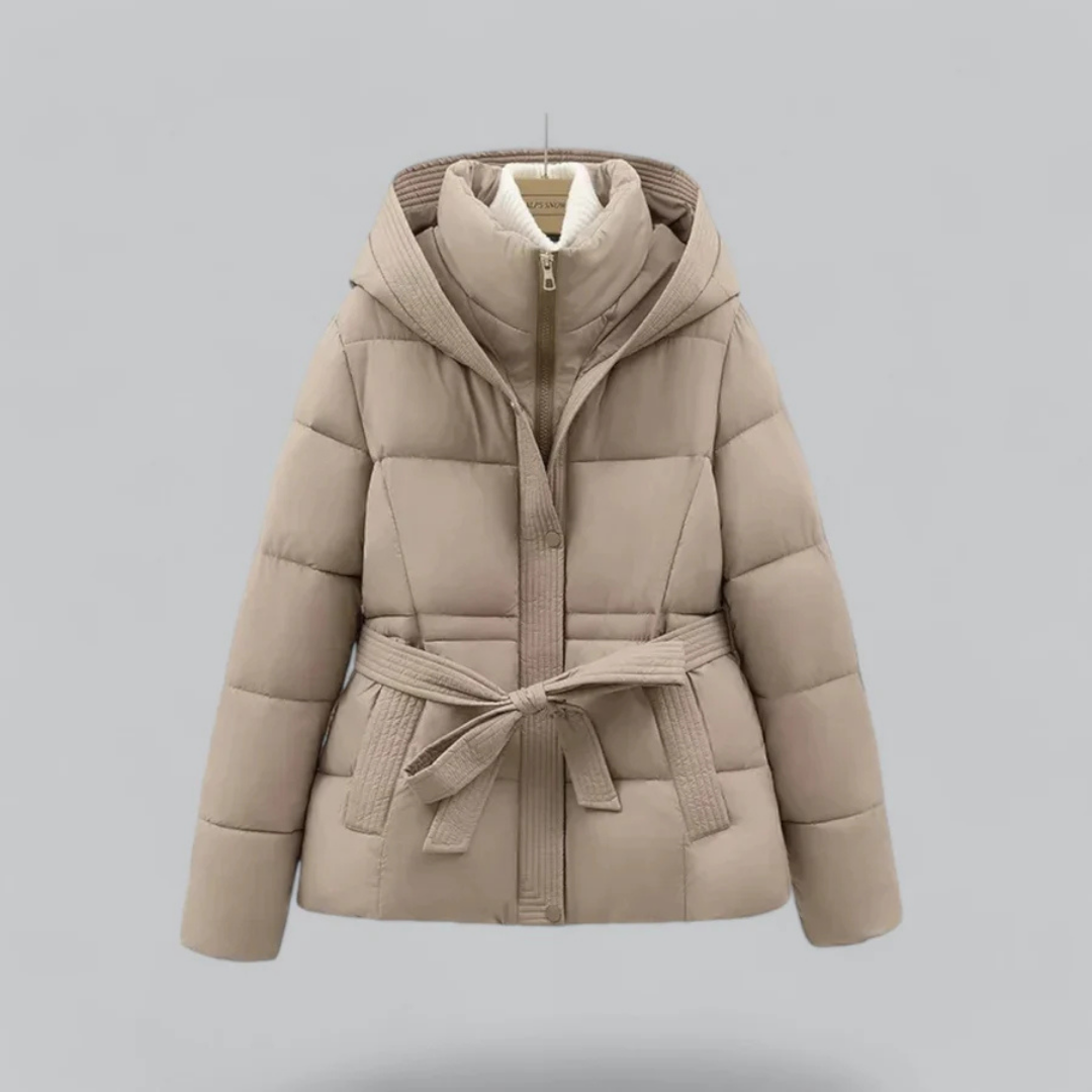 ModeGeist | Warme Gürtel Kapuzen Pufferjacke Winter