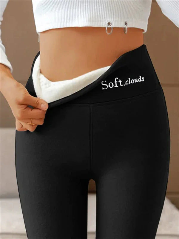 Hochwertige Fleece-Leggings mit hohem Bund für Damen