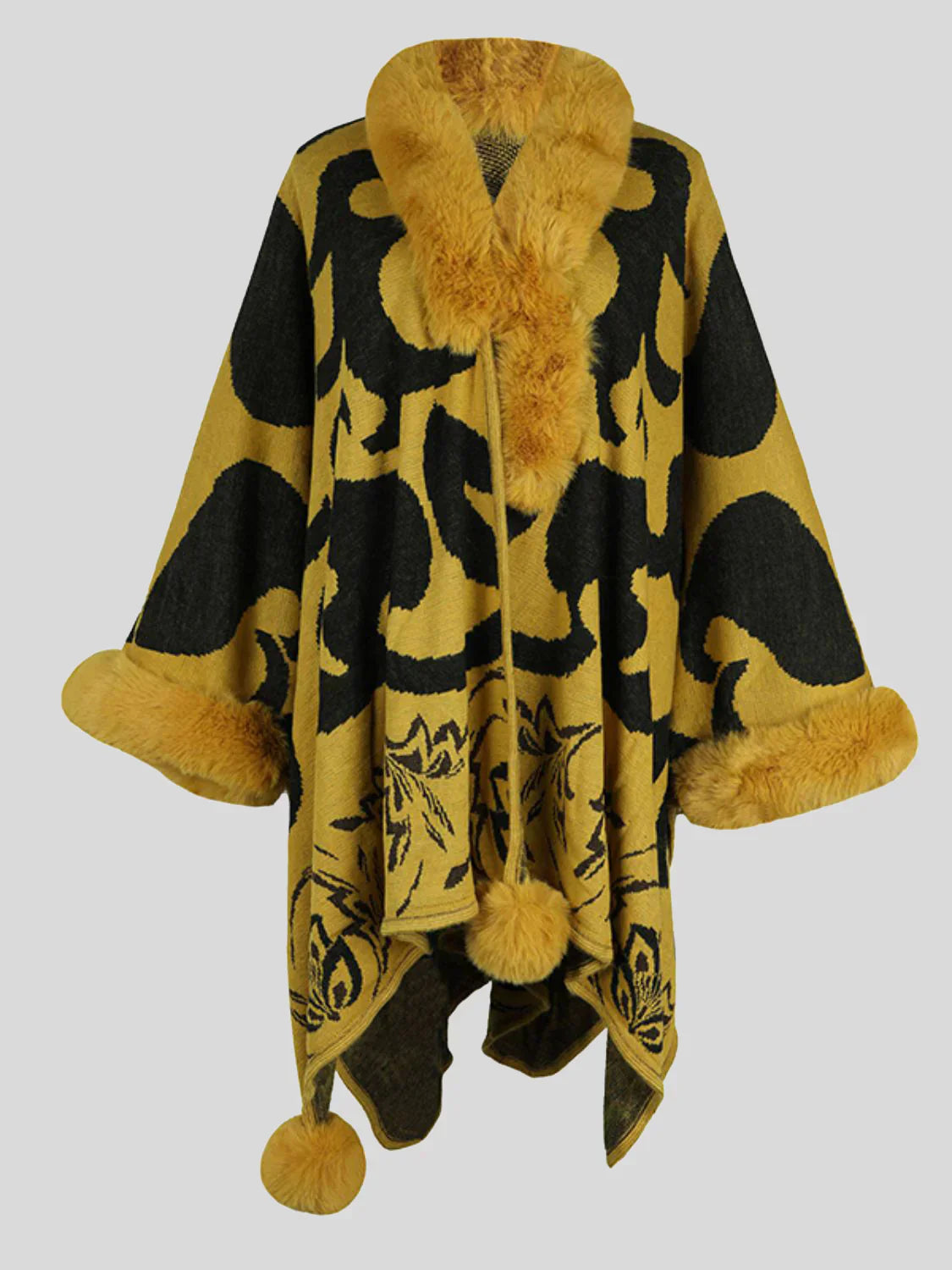 ModeGeist | Stilvolles Poncho für Den Winter mit Druck