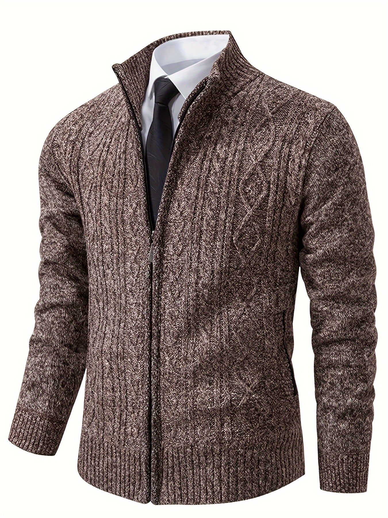ModeGeist | Strickcardigan mit Reißverschluss und Muster Acryl Bequem und Warm